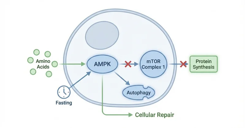 AMPKα2がアミノ酸不足を感知する仕組み、断食中のタンパク質合成を論文から読み解く