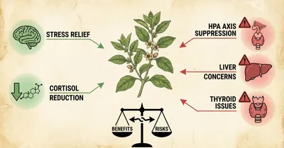 アシュワガンダの副作用、慢性使用でHPA軸抑制のリスクを論文から検証